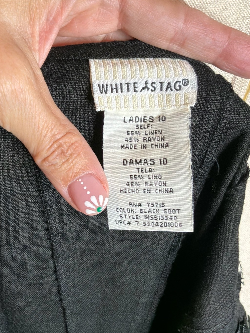 White Stag Black Zip Side A-Line Linen Blend Maxi Skirt Size 10 - Picture 4 of 5
